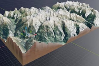 produce google maps, 3d models, into graphics blender