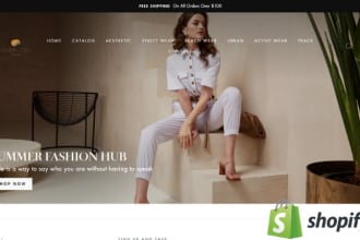 design a shopify clothing store or website