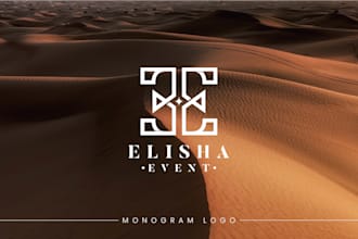 modern monogram vintage typographic logo 24 hours