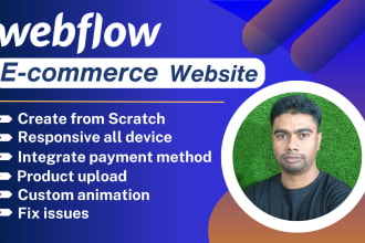 develop webflow ecommerce website, webflow redesign, figma to webflow, bug fix