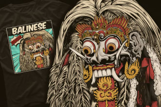 draw tshirt design illustration with vintage or retro style illustration