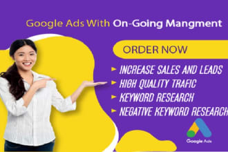 setup, optimize and manage profit driven google ads campaign