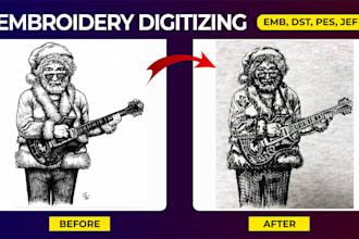 convert the logo into embroidery digitizing file in 1 hour