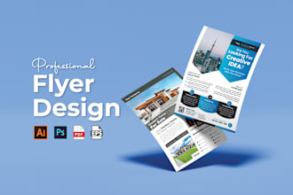 design a professional flyer, door hanger, bi fold, and tri fold brochure for you
