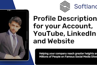 write optimized about us, bio, gig and profile description