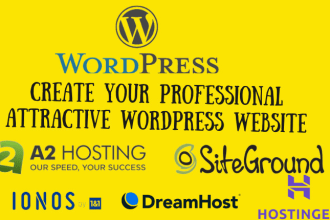 create your professional website on bluehost hosting and 1and1 ionos