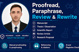 proofread and paraphrase your medical thesis or manuscript