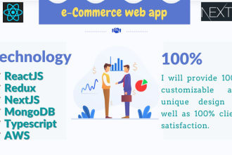 build ecommerce web app with reactjs, redux and nextjs