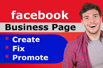 create and fix facebook business page creation, fb fan page setup and promotion