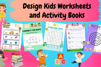 design printable activity book and worksheets for kids