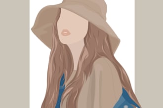 draw a flat vector portrait on your photo