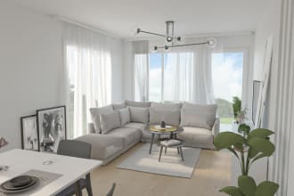 model and render your interior living room space design