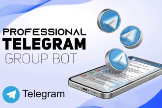 build custom telegram bot for your group, app and website with admin