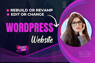 rebuild, revamp, edit, change and help to fix problems of wordpress website