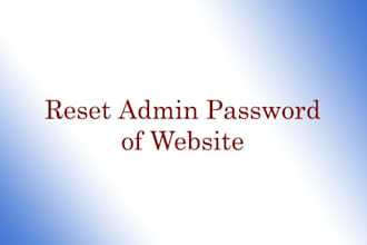 reset admin password of your website