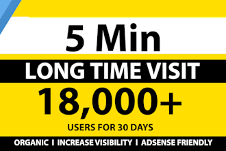 do 5min long time duration organic website promotion traffic