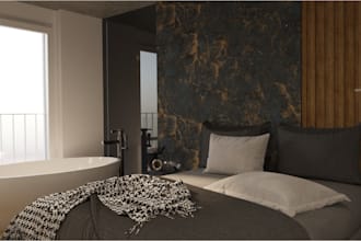 model and render bedroom layout