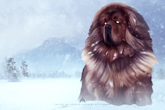 paint a custom digital portrait of your pet