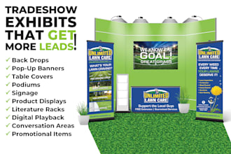 create a tradeshow booth pop up backdrop banner table cover to get more leads