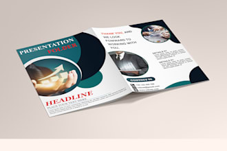 do modern, unique and corporate presentation folder design