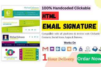 create HTML email signature for iphone, outlook and gmail