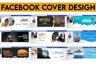 do attractive facebook cover and social media banner design with ads
