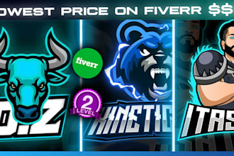 design mascot, initial logo for gaming