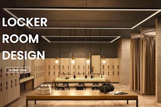 design a functional and stylish locker room interior