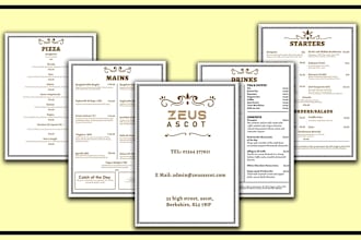do drink , beverages and restaurant menu design for you