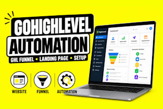 build gohighlevel website ghl funnel landing page and gohighlevel automation