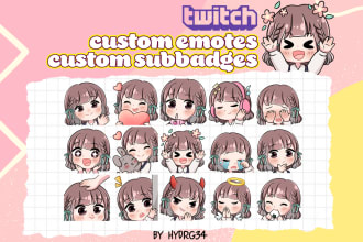 draw cute emotes custom for twitch emotes in my chibi style