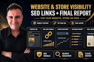 support website or store visibility with SEO links and final report