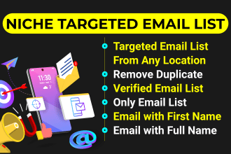 provide niche targeted active and verified email list for email marketing