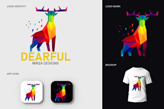 make polygonal logo, low poly, origami or geometric designs