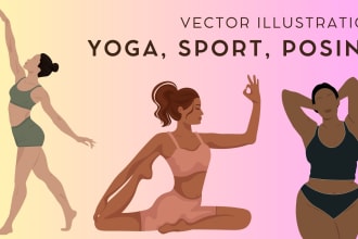 make illustration of posing, sports, yoga etc