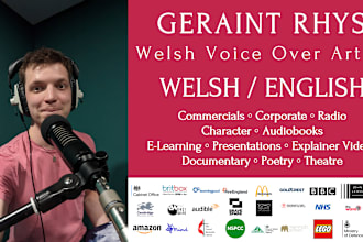 record high quality, engaging voiceover in english or welsh