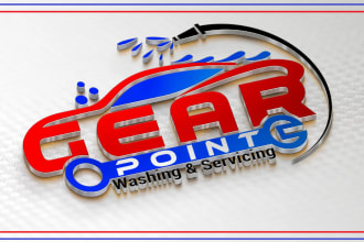do a modern auto detailing auto repair and car wash logo