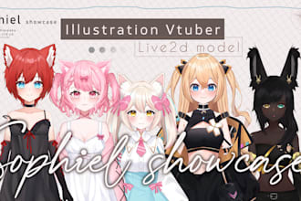 design and draw live2d vtuber model, ready for rig