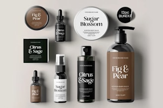 create label cosmetic packaging design, beauty products