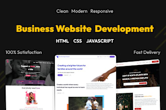 develop a clean and modern HTML, CSS business  website