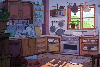 create cartoon background illustration