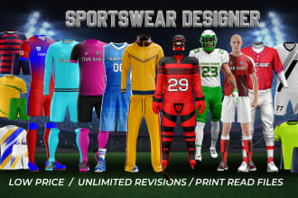 design any custom sportswear uniform with 3d sports mockup