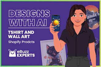 create tshirt, canvas wall art designs for shopify using ai