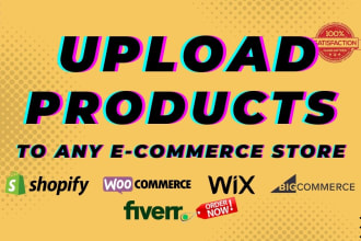 do product upload or add products to your shopify, woocommerce or wix store