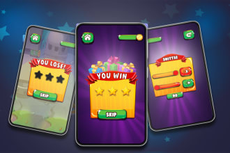 design 2d and 3d games UI UX and prototypes