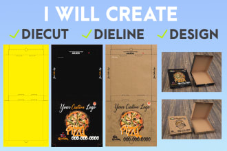 create the diecut, and dieline with realistic mockup