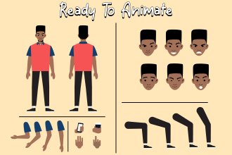 make 2d cartoon character sheet ready for animation