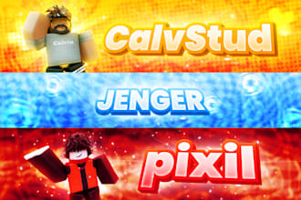 design a roblox banner for youtube twitter with matching pfp