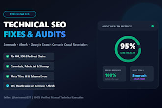 fix technical SEO issues found in semrush or ahrefs
