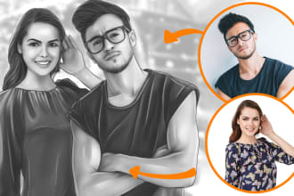 draw realistic digital pencil sketch from your photos